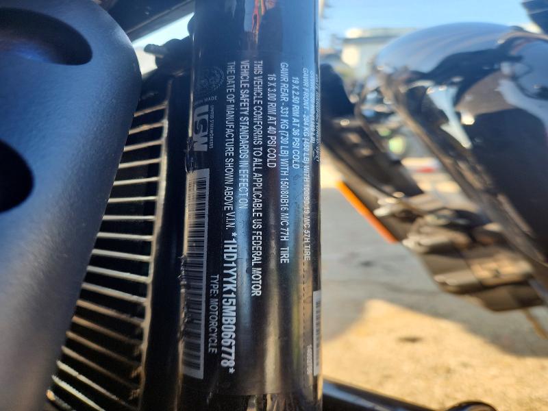 2021 Harley-davidson VIN 1HD1YYK15MB066778 COPART salvage auction — FRONT END, Wv - Salvage Certificate, sold $3,900 on 2026-09-05 (photo 9)