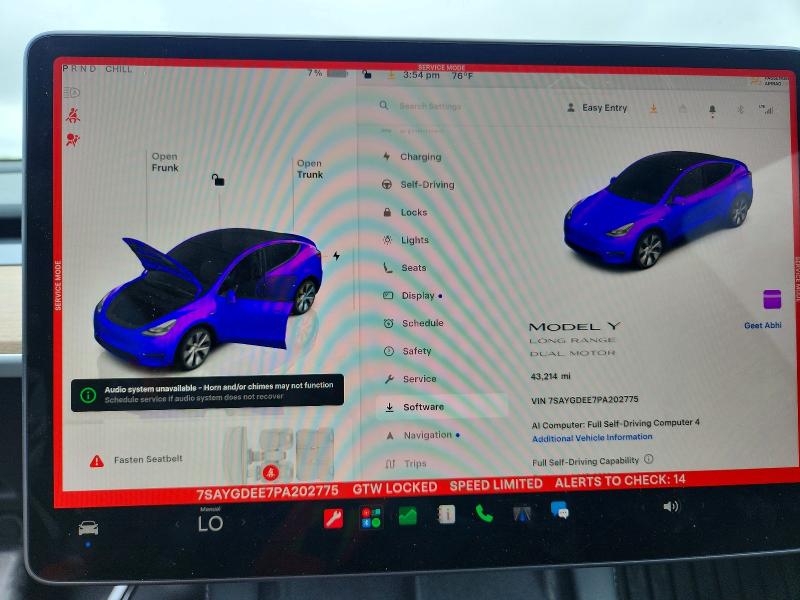2023 Tesla Model y VIN 7SAYGDEE7PA202775 COPART salvage auction — FRONT END, Tx - Salvage Vehicle Title, sold $9,600 on 2026-07-23 (photo 9)