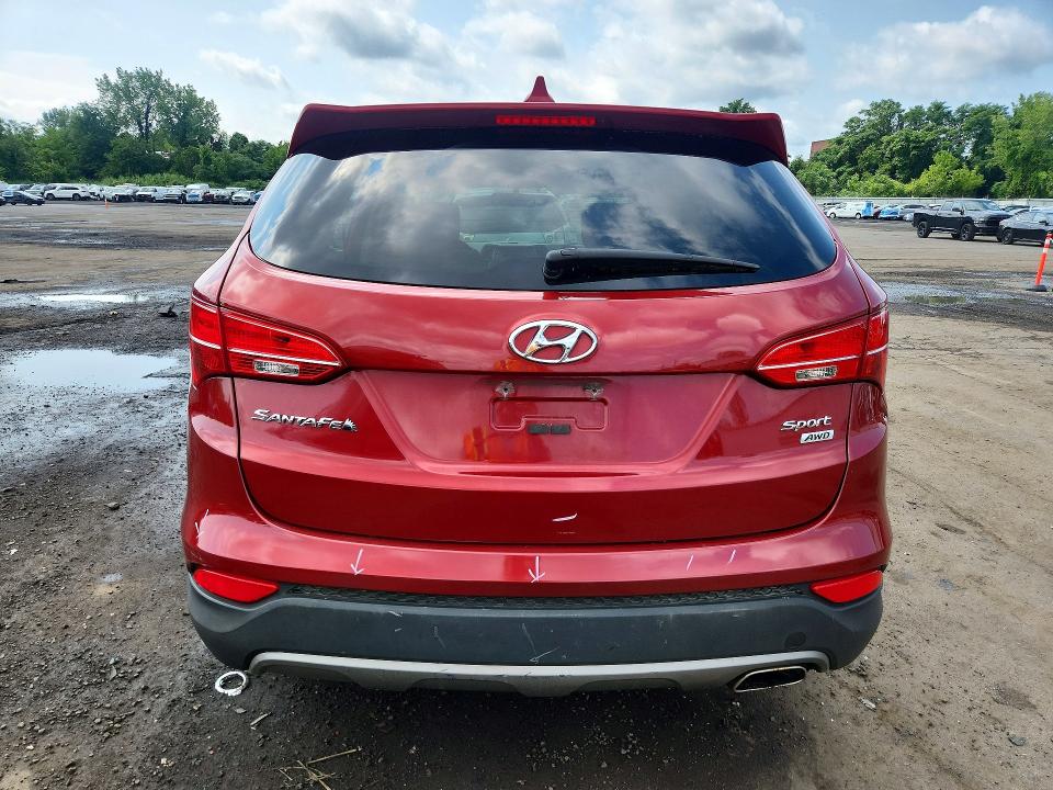 2016 Hyundai Santa fe VIN 5XYZTDLB6GG326179 COPART salvage auction — VANDALISM, Ct - Cert Of Title-Salvage, sold $1,700 on 2026-07-31 (photo 6)