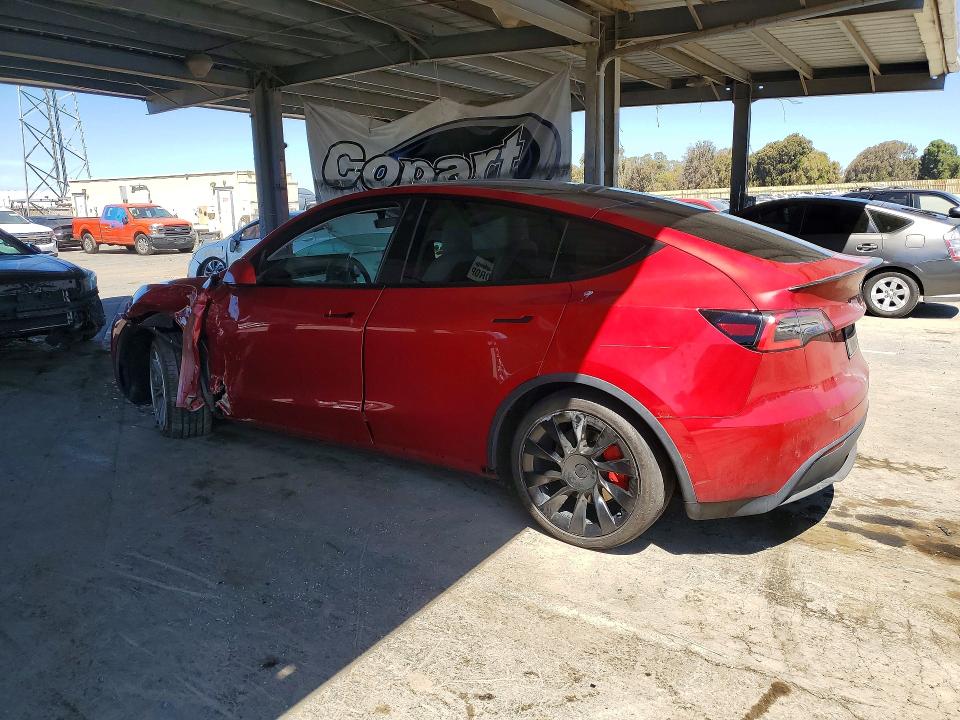 2021 Tesla Model y VIN 5YJYGDEF7MF095893 COPART salvage auction — FRONT END, Ca - Salvage Certificate, sold $5,800 on 2026-07-23 (photo 2)