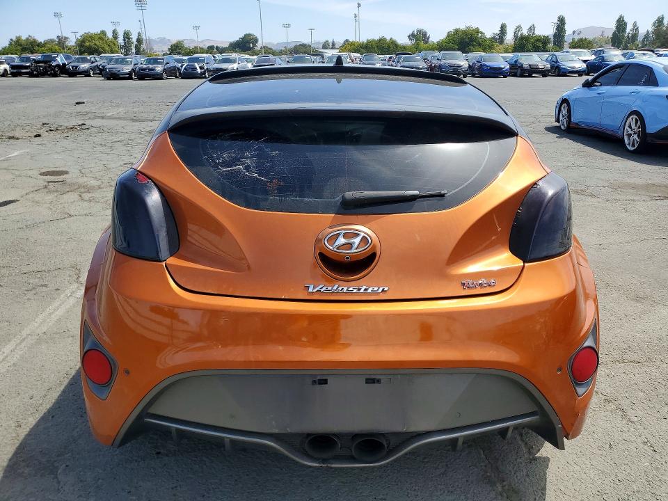 2016 Hyundai Veloster VIN KMHTC6AE4GU295197 COPART salvage auction — FRONT END, Ca - Salvage Certificate, sold $650 on 2026-07-17 (photo 6)