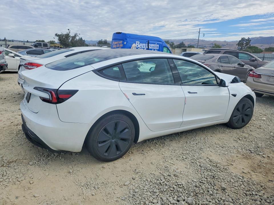 2025 Tesla Model 3 VIN 5YJ3E1EA9SF078951 COPART salvage auction — FRONT END, Ca - Salvage Certificate, sold $13,000 on 2026-09-01 (photo 3)