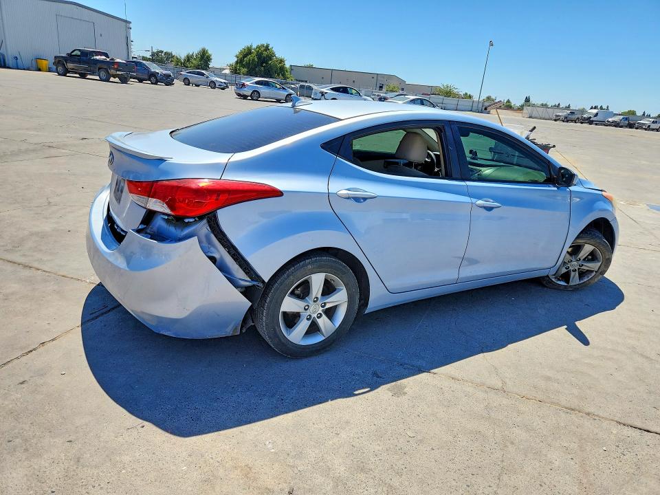 2013 Hyundai Elantra VIN KMHDH4AEXDU486774 COPART salvage auction — VANDALISM, Ca - Salvage Certificate, sold $275 on 2026-07-20 (photo 3)