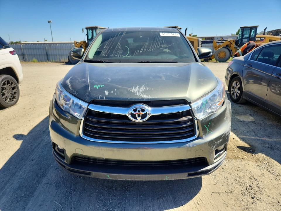 2016 Toyota Highlander VIN 5TDZKRFH1GS171236 COPART salvage auction — FRONT END, Ca - Salvage Certificate, sold $7,700 on 2026-07-23 (photo 5)