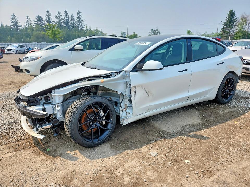 2023 Tesla Model 3 VIN 5YJ3E1EA4PF407014 COPART salvage auction — ALL OVER, ON - PERMIT NO BRAND - UNFIT, sold $3,050 on 2026-07-28 (photo 1)