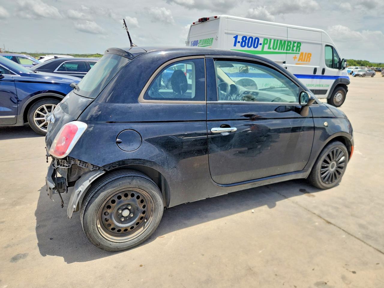 2013 Fiat 500 VIN 3C3CFFAR9DT751932 COPART salvage auction — Rear End, Sv - Salvage Title, sold $499 on 2026-09-17 (photo 3)