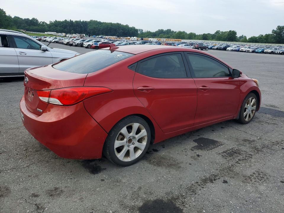 2013 Hyundai Elantra VIN KMHDH4AE6DU696594 COPART salvage auction — WATER/FLOOD, Pa - Certificate Of Salvage, sold $200 on 2026-07-28 (photo 3)