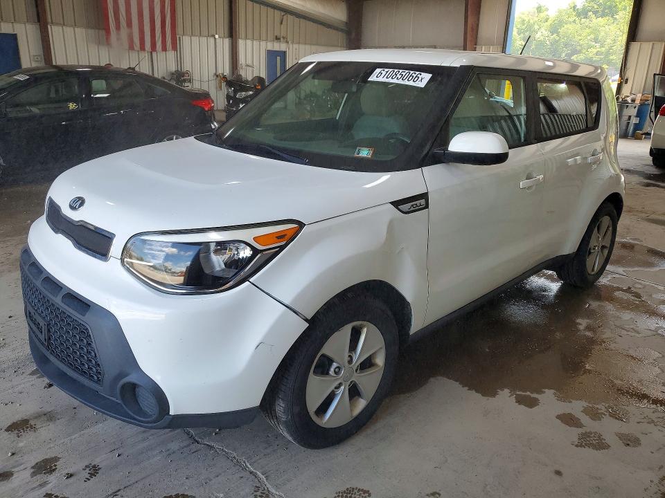 2016 Kia Soul VIN KNDJN2A27G7334948 COPART salvage auction — FRONT END, Pa - Cert Of Title, sold $600 on 2026-07-29 (photo 1)