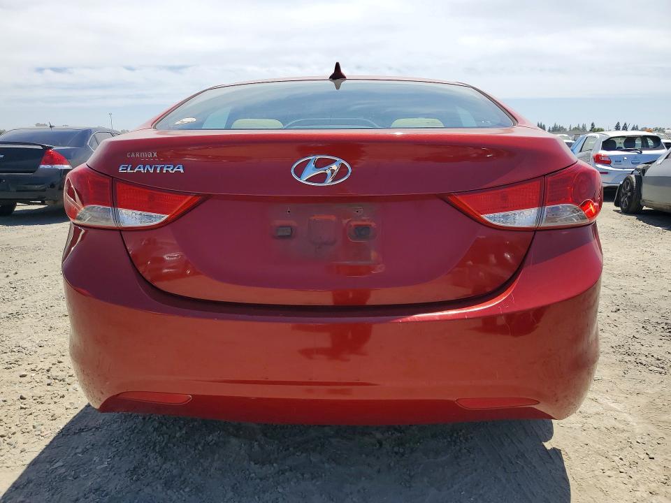 2013 Hyundai Elantra VIN KMHDH4AE8DU631861 COPART salvage auction — FRONT END, Ca - Salvage Certificate, sold $1,300 on 2026-07-09 (photo 6)