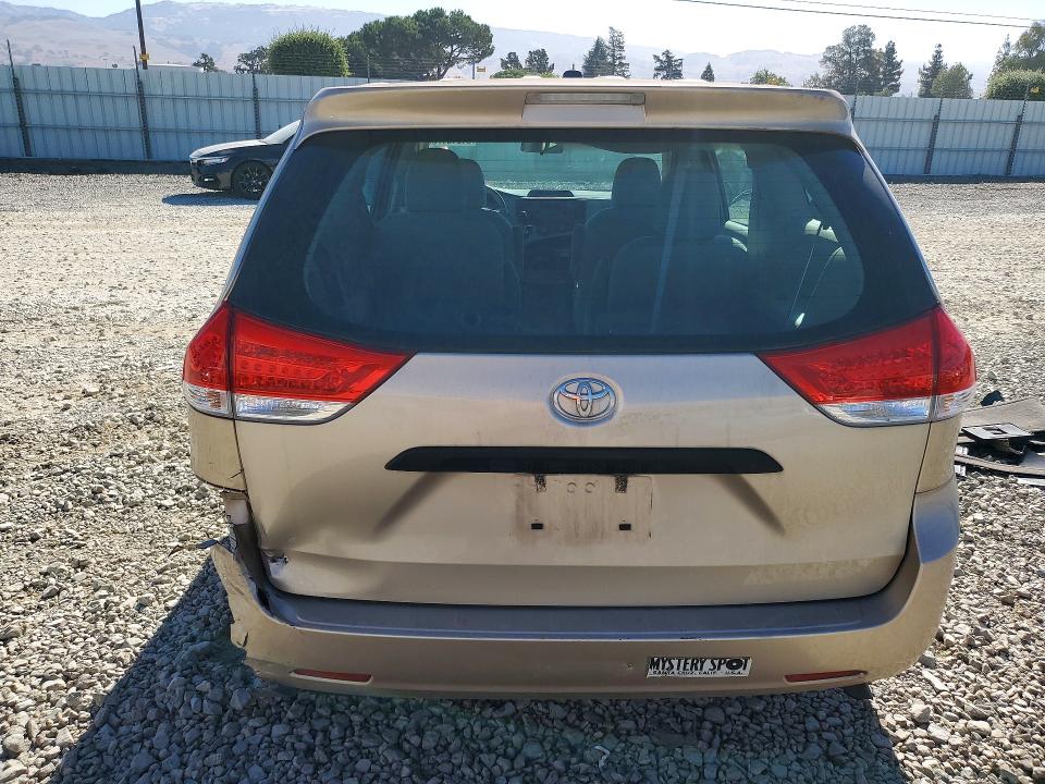 2014 Toyota Sienna VIN 5TDZK3DC5ES446608 COPART salvage auction — REAR END, CA - SALVAGE CERTIFICATE, sold $2,850 on 2026-07-28 (photo 6)