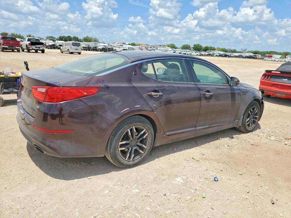 2014 Kia Optima VIN 5XXGM4A75EG294796 COPART salvage auction — FRONT END, Tx - Salvage Vehicle Title, sold $15 on 2026-07-23 (photo 3)