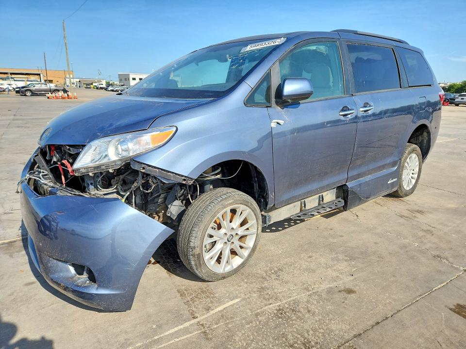 2017 Toyota Sienna VIN 5TDYZ3DC4HS875413 COPART salvage auction — FRONT END, TX - CERT OF TITLE-REBUILT SALVAGE, sold $4,650 on 2026-07-23 (photo 1)