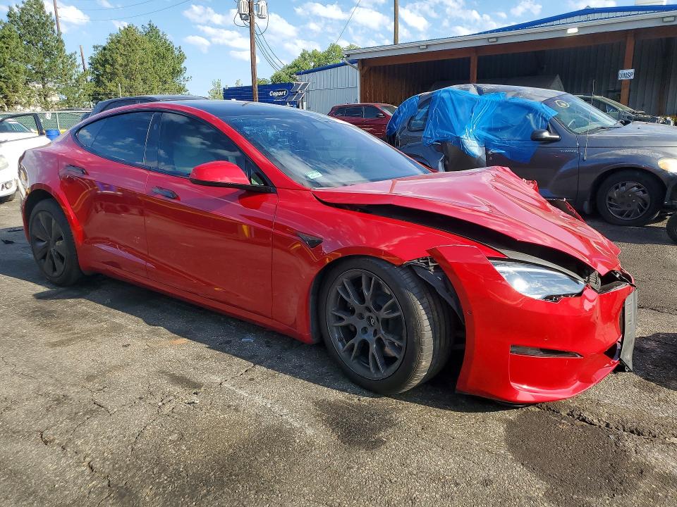 2022 Tesla Model s VIN 5YJSA1E52NF487971 COPART salvage auction — FRONT END, Co - Public - Salvage Title, sold $9,100 on 2026-08-04 (photo 4)
