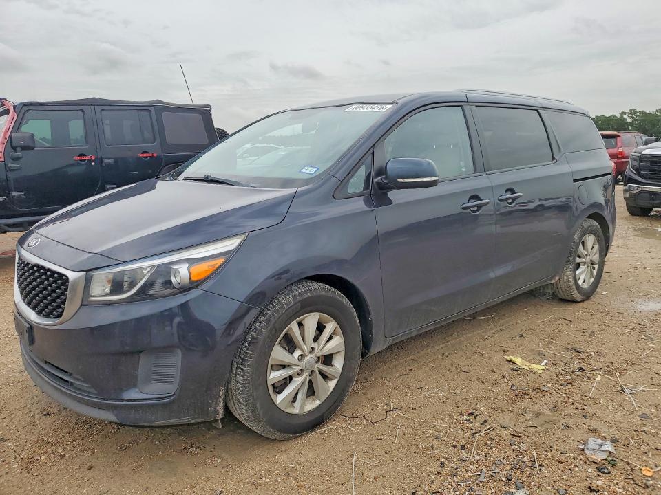 2016 Kia SEDONA VIN KNDMB5C11G6129420 COPART salvage auction — MECHANICAL, TX - CERTIFICATE OF TITLE, sold $725 on 2026-07-17 (photo 1)