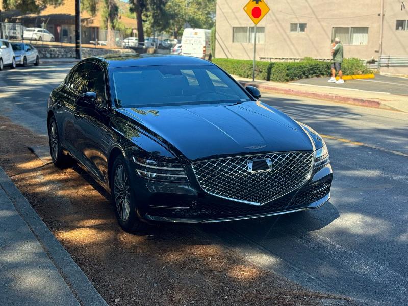 2023 Genesis G80 VIN KMTGB4SC0PU196002 COPART salvage auction — REAR END, Tx - Salvage Vehicle Title (P), sold $12,000 on 2026-07-27 (photo 1)