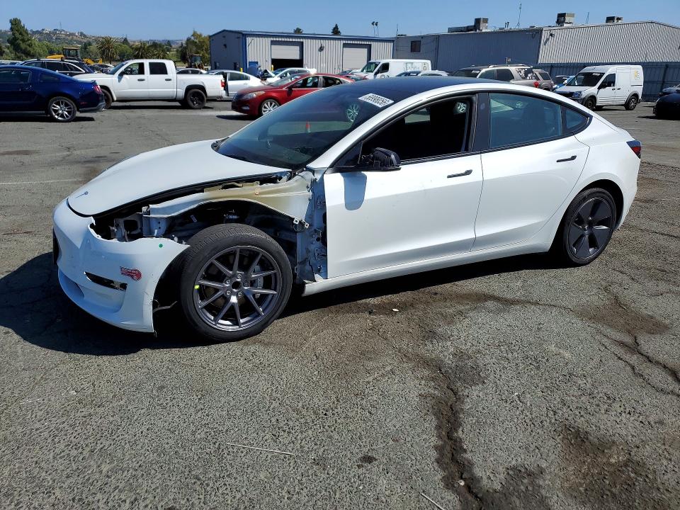 2023 Tesla VIN 5YJ3E1EA3PF513051 COPART salvage auction — FRONT END, Ca - Salvage Certificate, sold $10,500 on 2026-07-17 (photo 1)