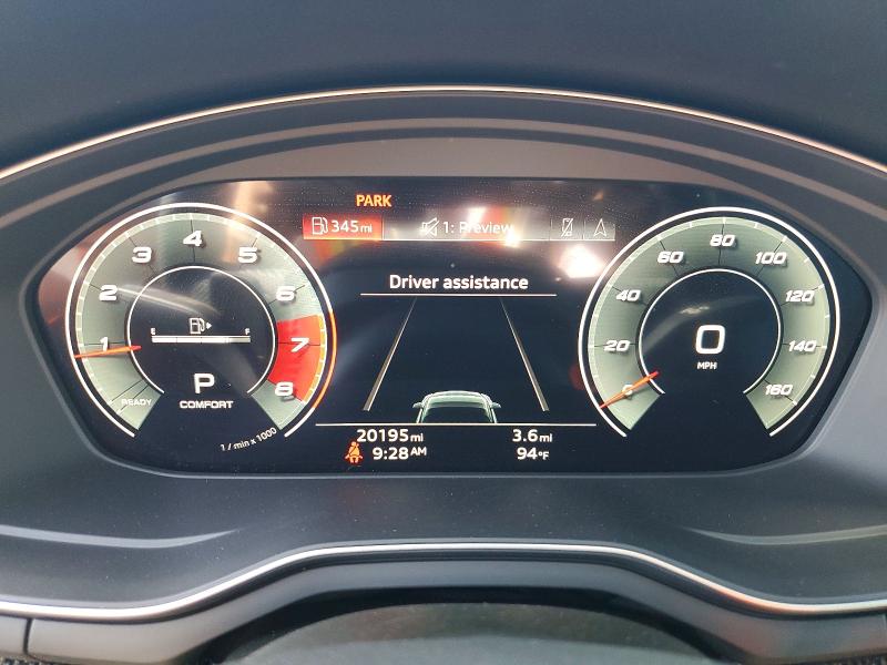 2024 Audi Rs5 VIN WAUW4GF58RN000190 COPART salvage auction — WATER/FLOOD, Nj - Cert Of Title-Salvage Flood, sold $18,200 on 2026-07-24 (photo 9)