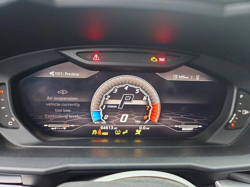 2019 Lamborghini Urus VIN ZPBUA1ZL6KLA04680 COPART salvage auction — REAR END, Tx - Salvage Title-Flood Damage, sold $87,500 on 2026-07-29 (photo 9)