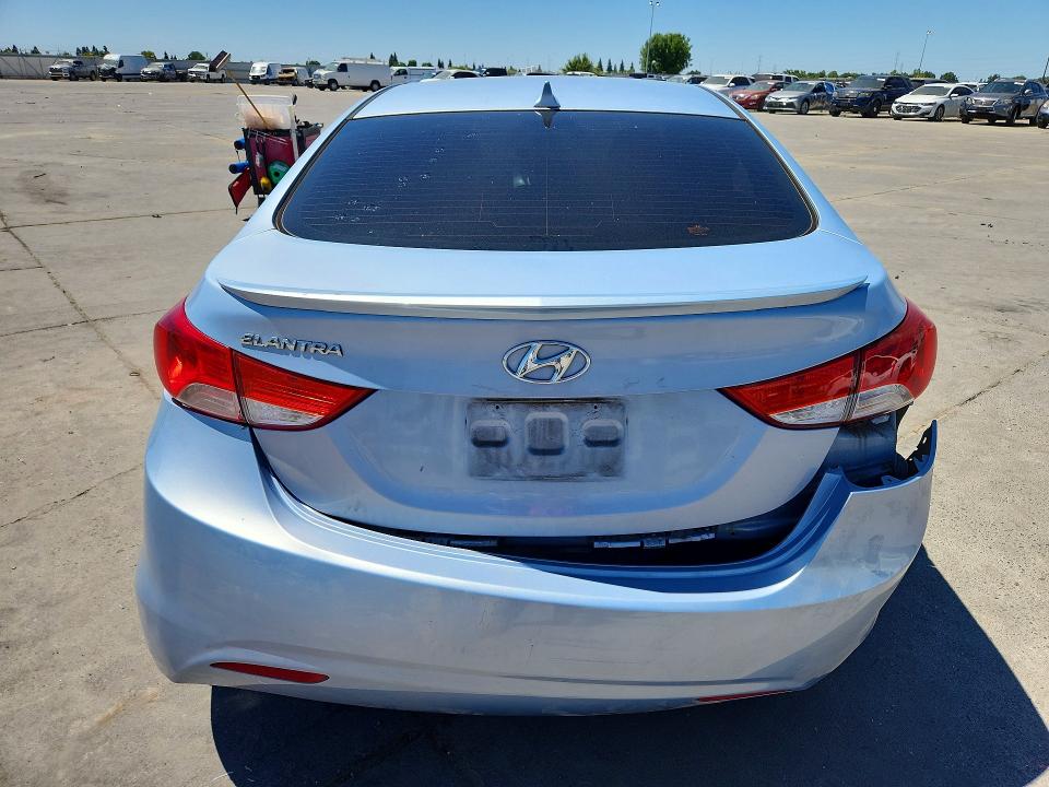 2013 Hyundai Elantra VIN KMHDH4AEXDU486774 COPART salvage auction — VANDALISM, Ca - Salvage Certificate, sold $275 on 2026-07-20 (photo 6)