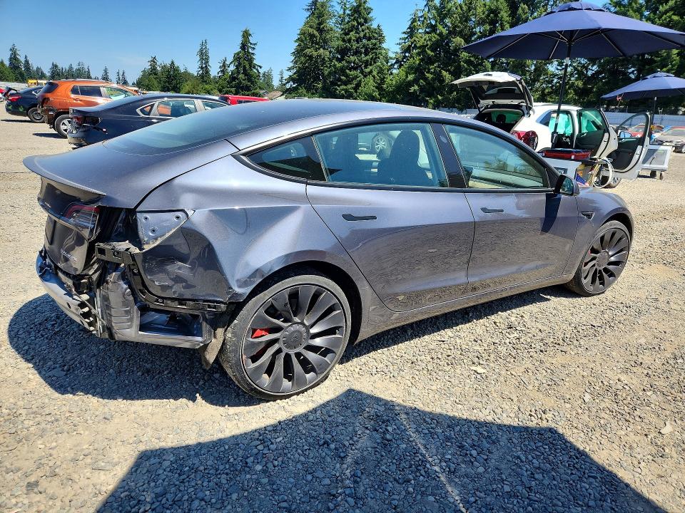 2023 Tesla Model 3 VIN 5YJ3E1EC0PF709482 COPART salvage auction — REAR END, Wa - Bill Of Sale, sold $7,200 on 2026-07-24 (photo 3)