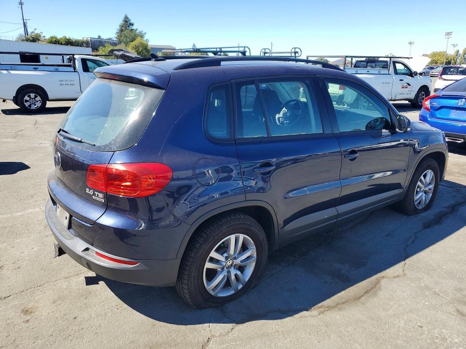 2015 Volkswagen Tiguan VIN WVGBV7AX1FW552834 COPART salvage auction — VANDALISM, Ca - Salvage Certificate, sold $750 on 2026-08-07 (photo 3)