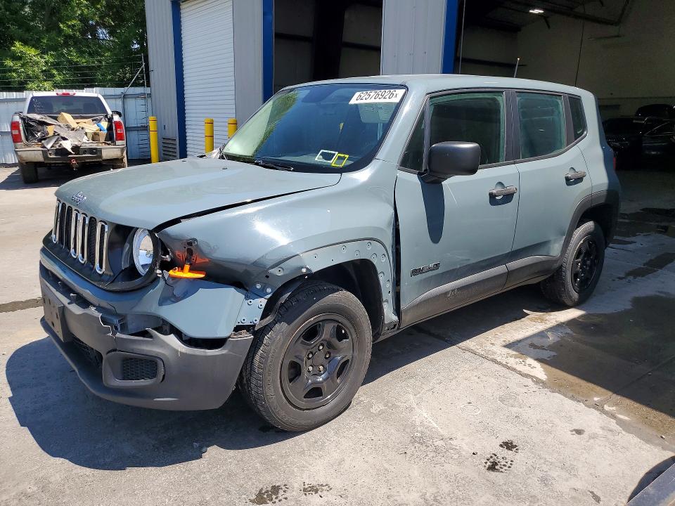 2017 Jeep Renegade VIN ZACCJBAH9HPF39278 COPART salvage auction — FRONT END, Ny - Mv-907A Salvage Certificate, sold $1,100 on 2026-08-17 (photo 1)