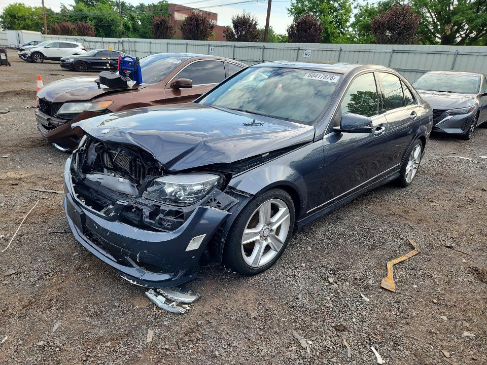 2011 Mercedes-benz C class VIN WDDGF8BB3BR163563 COPART salvage auction — FRONT END, CT - CERT OF TITLE-SALVAGE, sold $550 on 2026-08-14 (photo 1)
