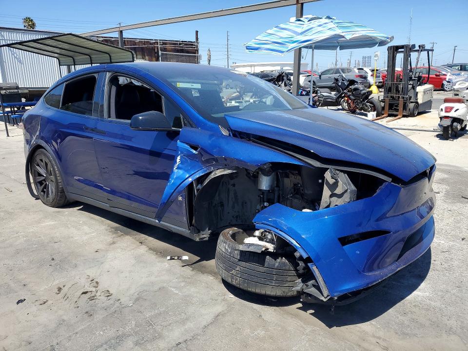 2022 Tesla Model x VIN 7SAXCAE52NF350628 COPART salvage auction — FRONT END, Ca - Salvage Certificate, sold $13,900 on 2026-07-24 (photo 4)