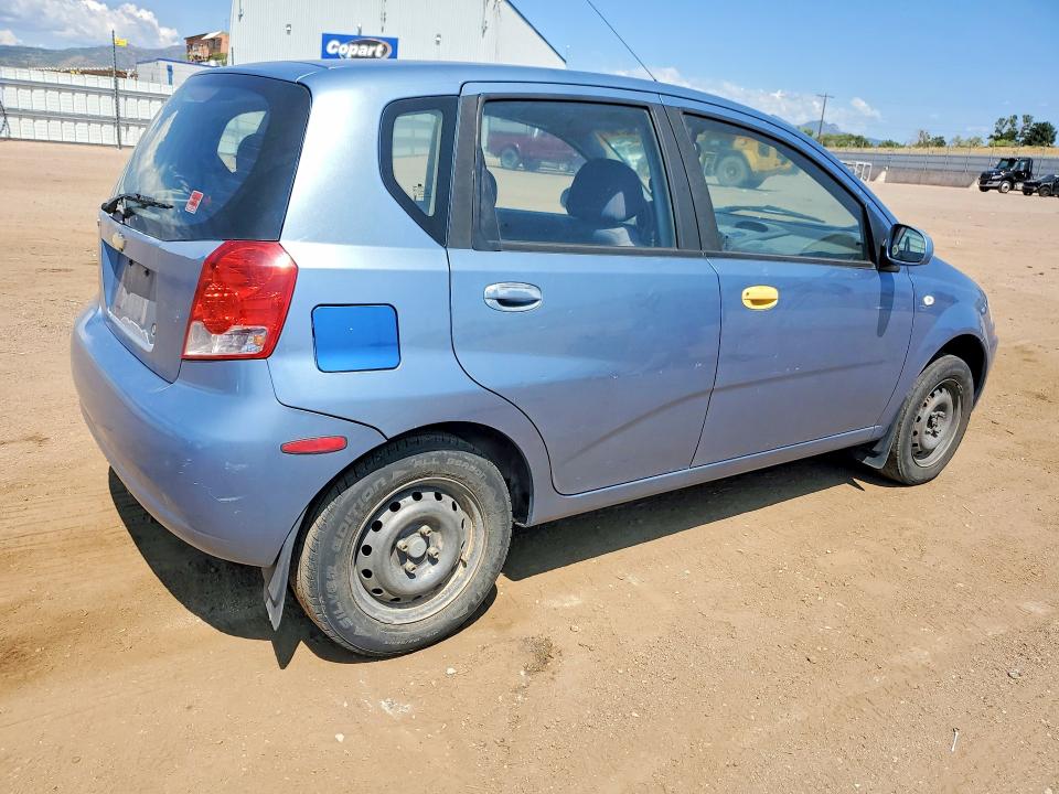 2006 Chevrolet Aveo VIN KL1TD66646B651717 COPART salvage auction — SIDE, CO - SALVAGE TITLE, sold $250 on 2026-07-27 (photo 3)