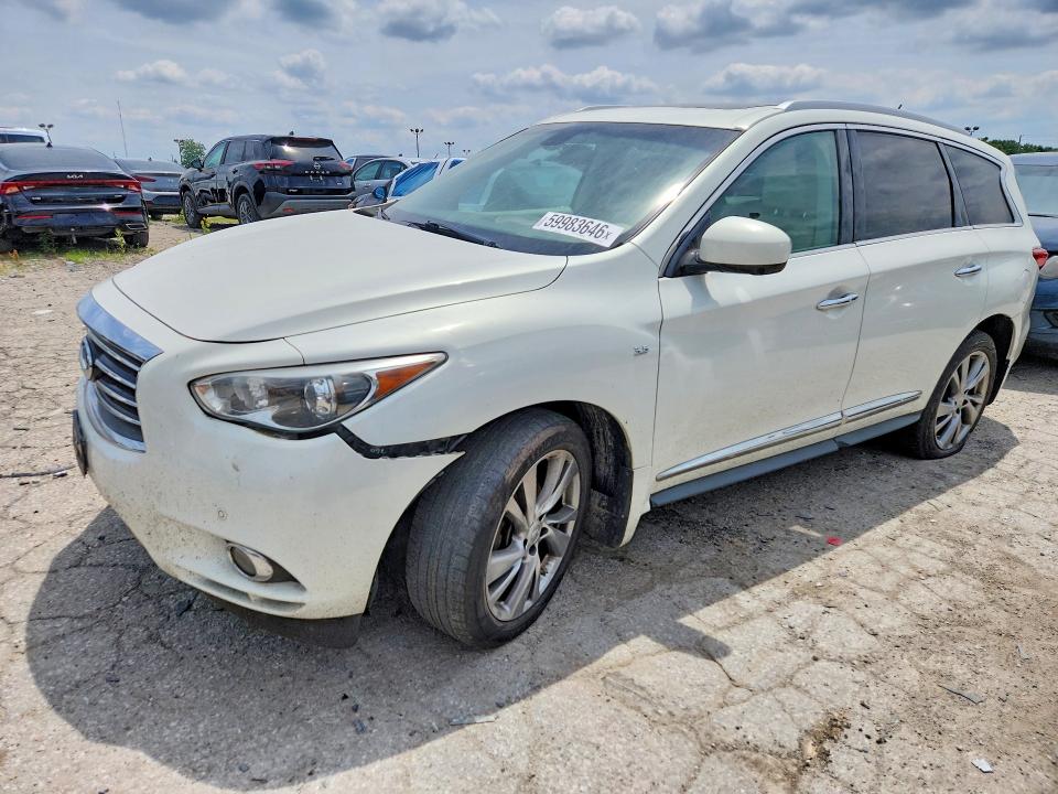2014 Infiniti Qx60 VIN 5N1AL0MM7EC552556 COPART salvage auction — FRONT END, Il - Certificate Of Title (P), sold $800 on 2026-07-10 (photo 1)