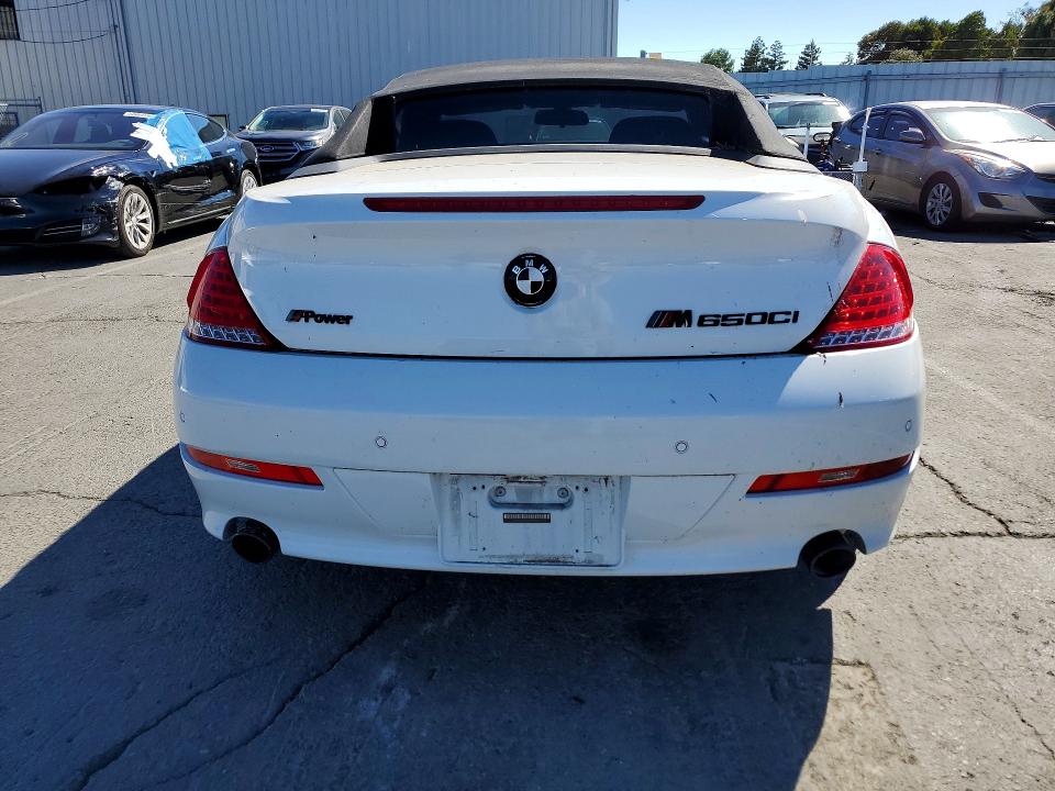 2010 BMW 6 series VIN WBAEB5C51AC225982 COPART salvage auction — MECHANICAL, CA - DIS/DLR/EXP ONLY CLEAN TITLE, sold $1,350 on 2026-07-10 (photo 6)