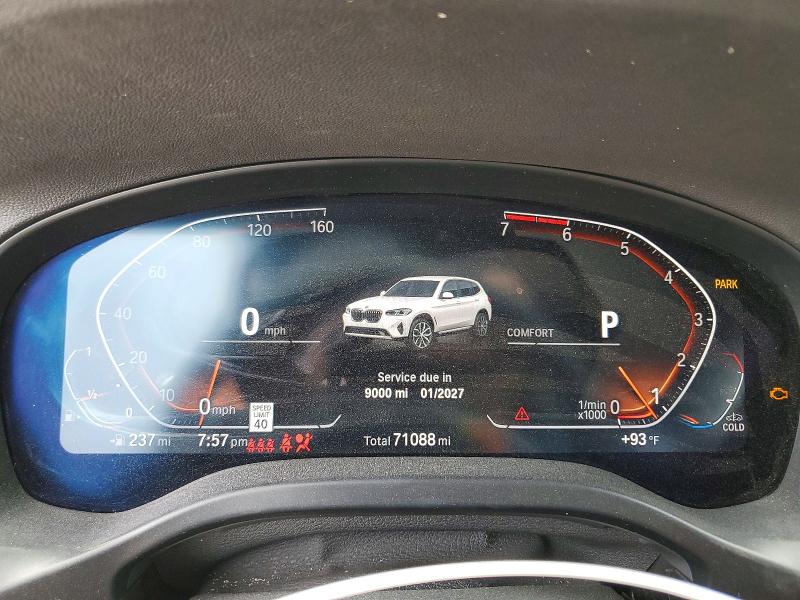 2024 BMW X3 VIN 5UX43DP00R9V22558 COPART salvage auction — ROLLOVER, Tx - Salvage Vehicle Title, sold $7,900 on 2026-07-28 (photo 9)