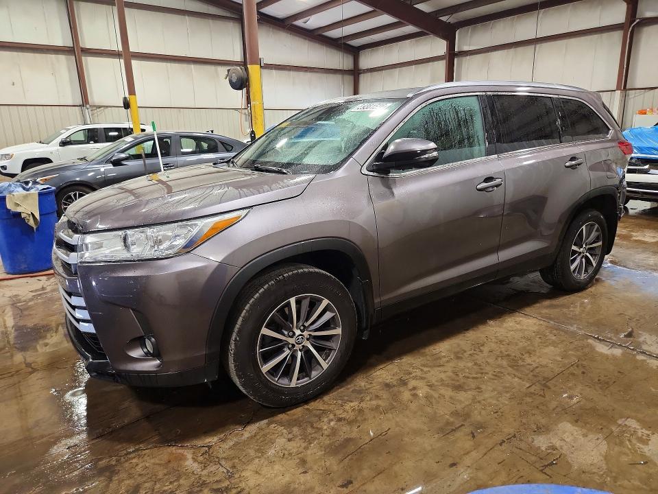 2019 Toyota Highlander VIN 5TDJZRFH6KS580236 COPART salvage auction — REAR END, PA - CERTIFICATE OF SALVAGE, sold $8,300 on 2026-07-28 (photo 1)