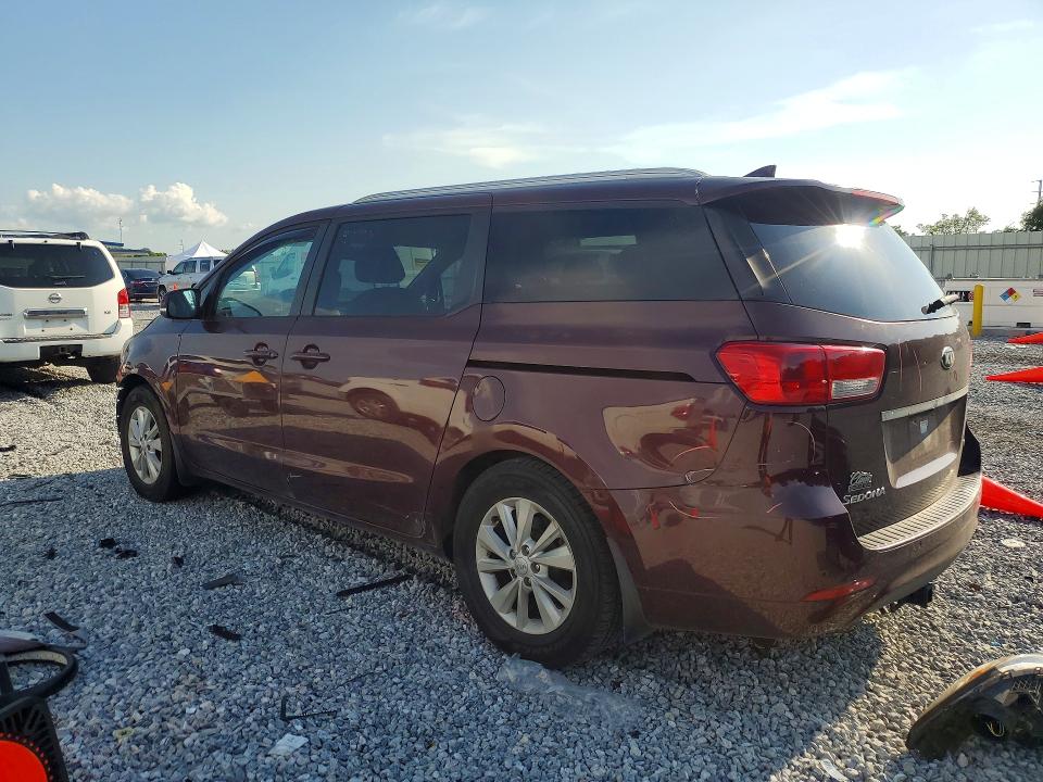 2016 Kia SEDONA VIN KNDMB5C18G6216392 COPART salvage auction — FRONT END, Tx - Salvage Vehicle Title, sold $725 on 2026-07-20 (photo 2)