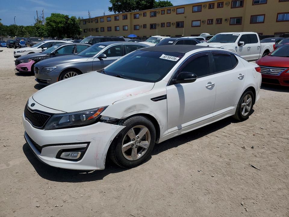 2015 Kia Optima VIN KNAGM4A70F5607966 COPART salvage auction — FRONT END, Fl - Cert Of Title Slvg Rebuildable, sold $400 on 2026-07-24 (photo 1)
