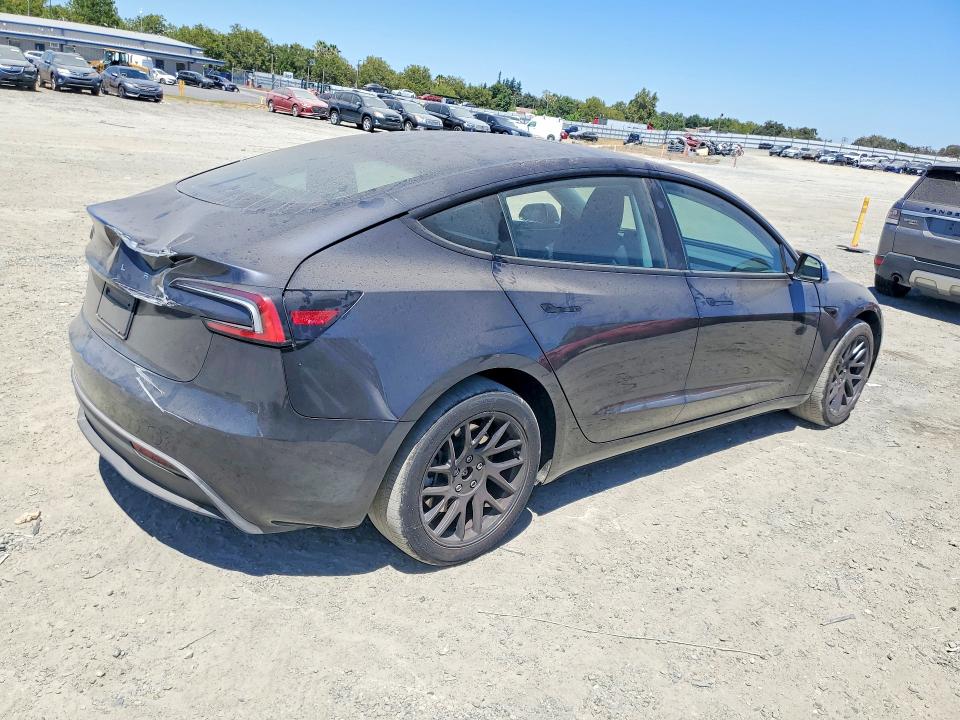 2025 Tesla Model 3 VIN 5YJ3E1EAXSF051872 COPART salvage auction — FRONT END, Ca - Salvage Certificate, sold $25 on 2026-07-28 (photo 3)