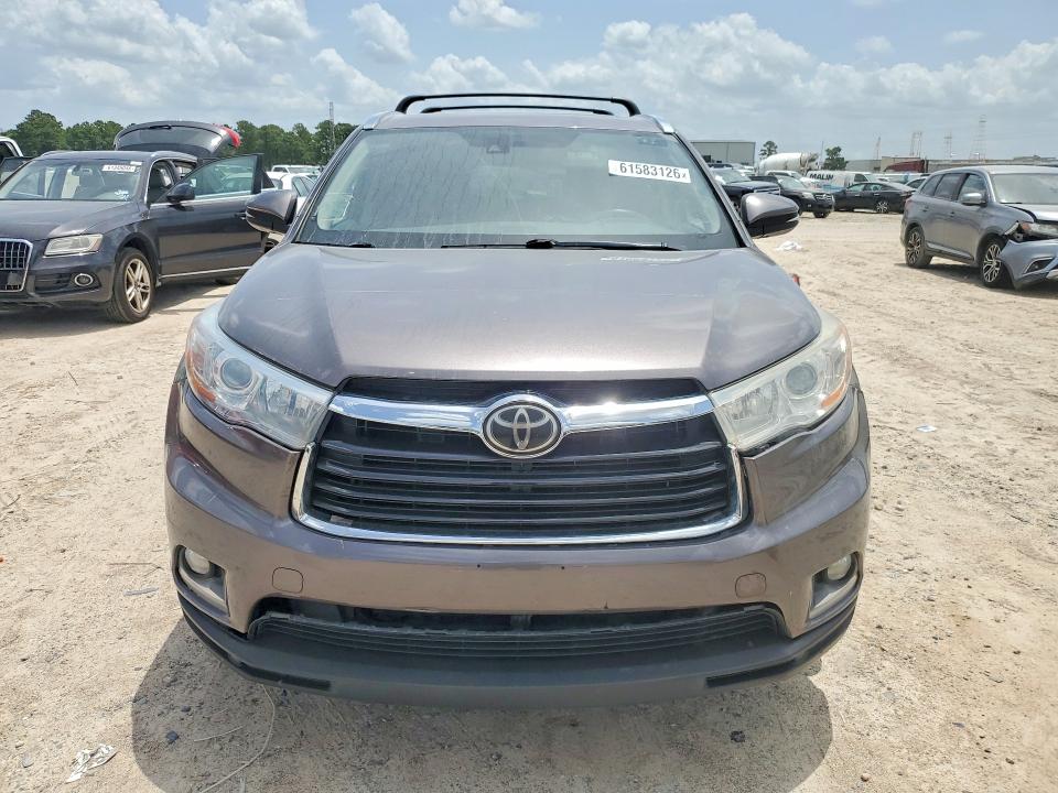 2014 Toyota Highlander VIN 5TDDKRFH6ES017662 COPART salvage auction — FRONT END, Mt - Certificate Of Title (P), sold $750 on 2026-07-28 (photo 5)