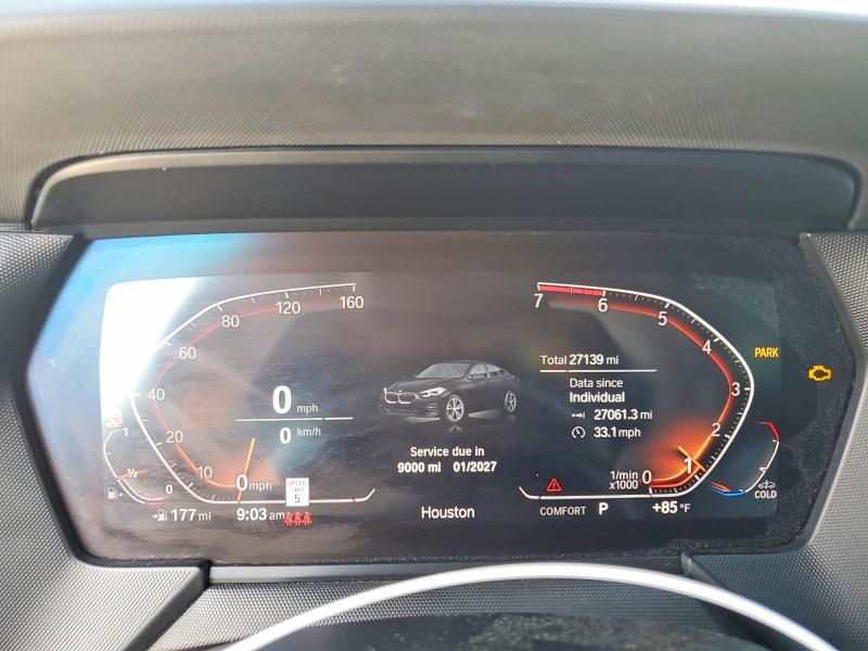2024 BMW 2er VIN WBA53AK02R7N72480 COPART salvage auction — FRONT END, TX - SALVAGE VEHICLE TITLE, sold $9,800 on 2026-07-31 (photo 9)