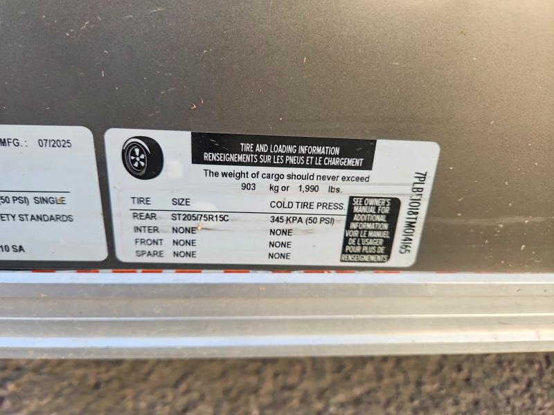 2026 Titanium cargo 10' enclosed cargo VIN 7PLBE1018TM014165 COPART salvage auction — SIDE, NY - MV-907A SALVAGE CERTIFICATE, sold $425 on 2026-07-23 (photo 9)