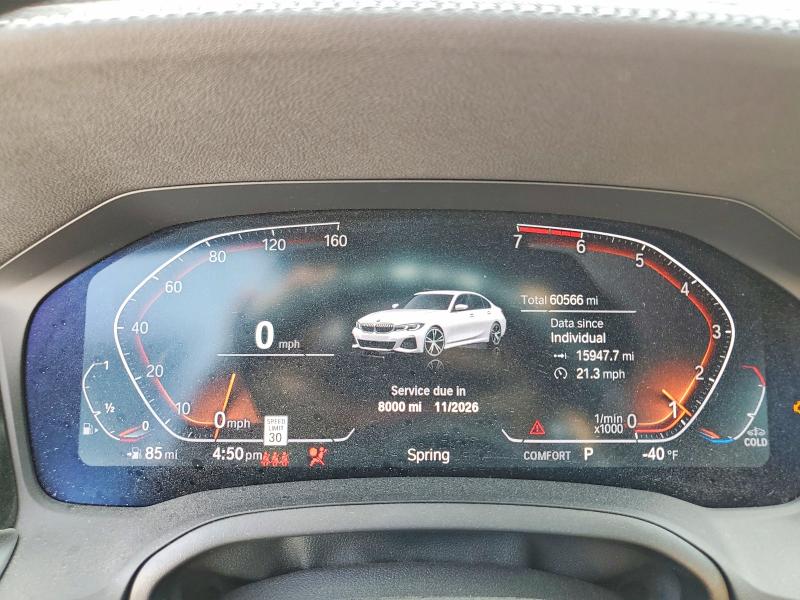 2021 BMW 3er VIN 3MW5R1J0XM8B76448 COPART salvage auction — FRONT END, Tx - Salvage Vehicle Title, sold $13,300 on 2026-08-25 (photo 9)