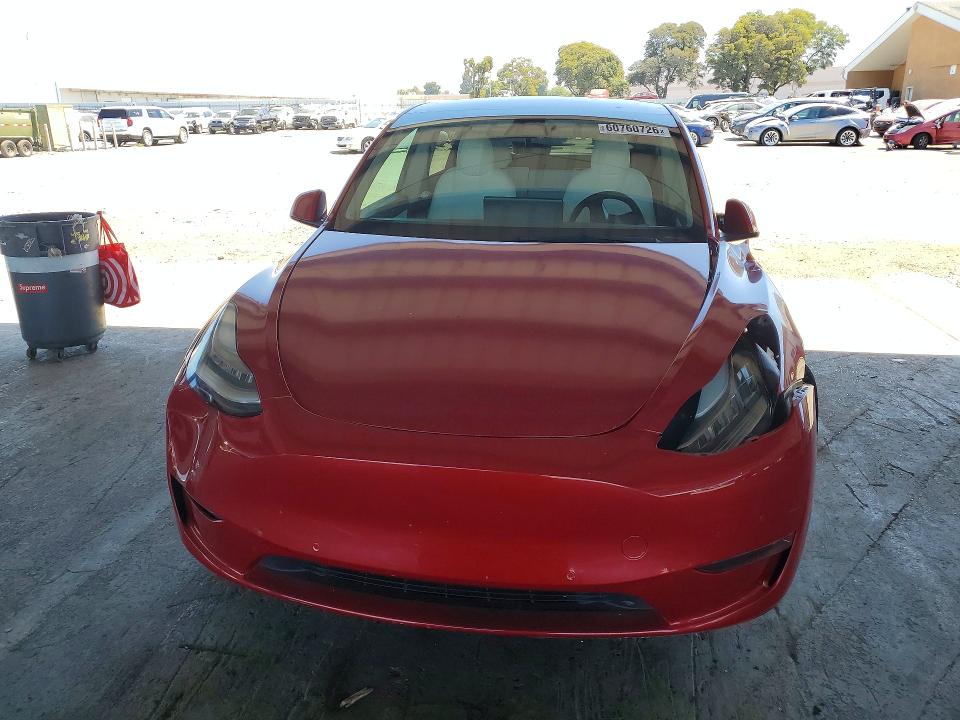 2021 Tesla Model y VIN 5YJYGDEF7MF095893 COPART salvage auction — FRONT END, Ca - Salvage Certificate, sold $5,800 on 2026-07-23 (photo 5)