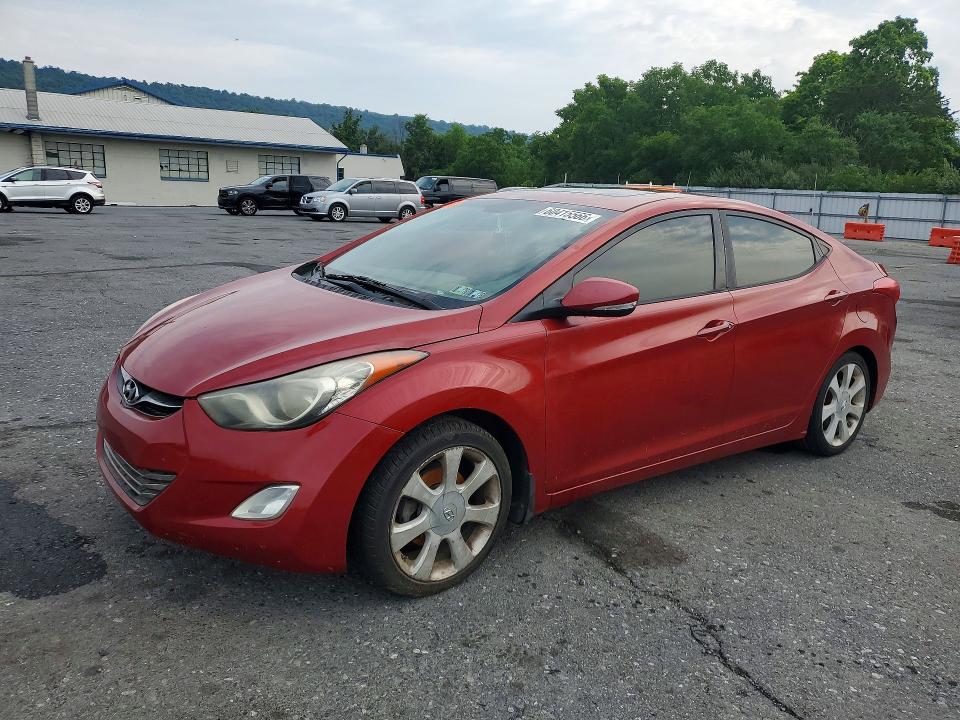 2013 Hyundai Elantra VIN KMHDH4AE6DU696594 COPART salvage auction — WATER/FLOOD, Pa - Certificate Of Salvage, sold $200 on 2026-07-28 (photo 1)