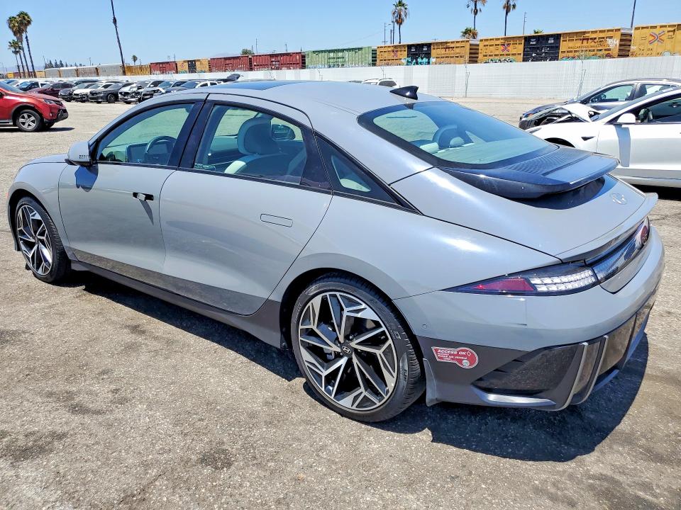2023 Hyundai Ioniq 6 VIN KMHM54AA8PA045768 COPART salvage auction — DAMAGE HISTORY, CA - CERT OF TITLE-SALVAGED, sold $13,700 on 2026-07-31 (photo 2)
