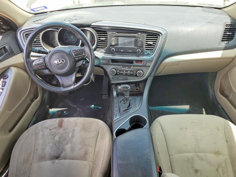 2014 Kia Optima VIN 5XXGM4A75EG294796 COPART salvage auction — FRONT END, Tx - Salvage Vehicle Title, sold $15 on 2026-07-23 (photo 8)