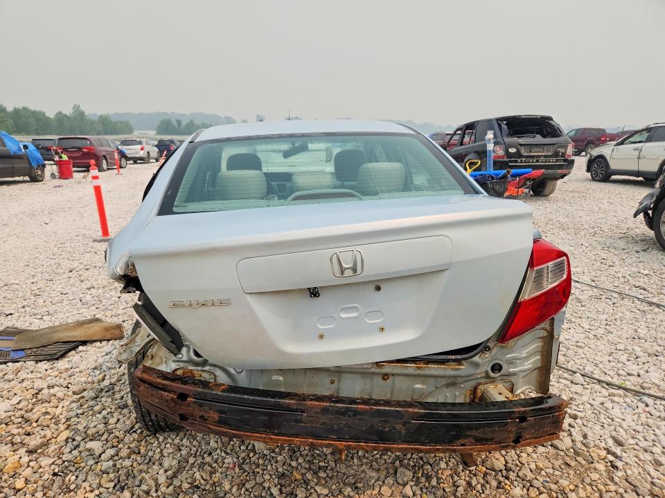 2012 Honda Civic VIN 19XFB2F57CE085353 COPART salvage auction — REAR END, Salvage Title, sold $525 on 2026-08-27 (photo 6)