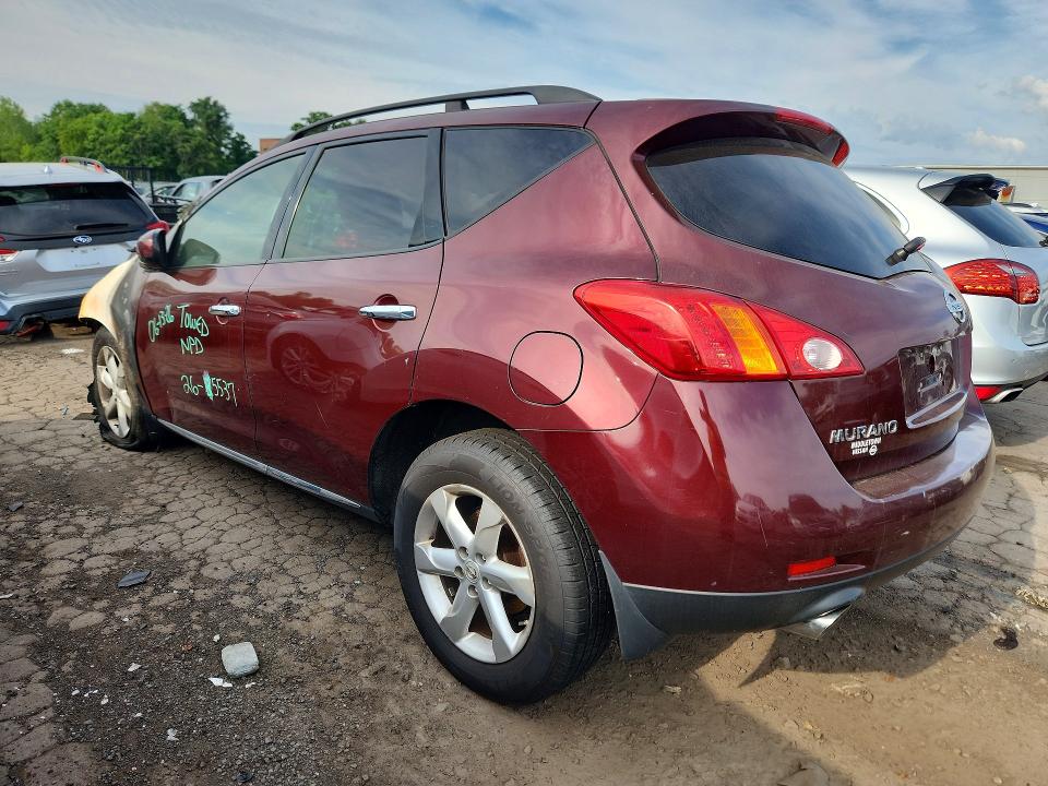 2009 Nissan Murano VIN JN8AZ18W69W107979 COPART salvage auction — BURN, Ct - Cert Of Title-Salvage, sold $450 on 2026-07-17 (photo 2)