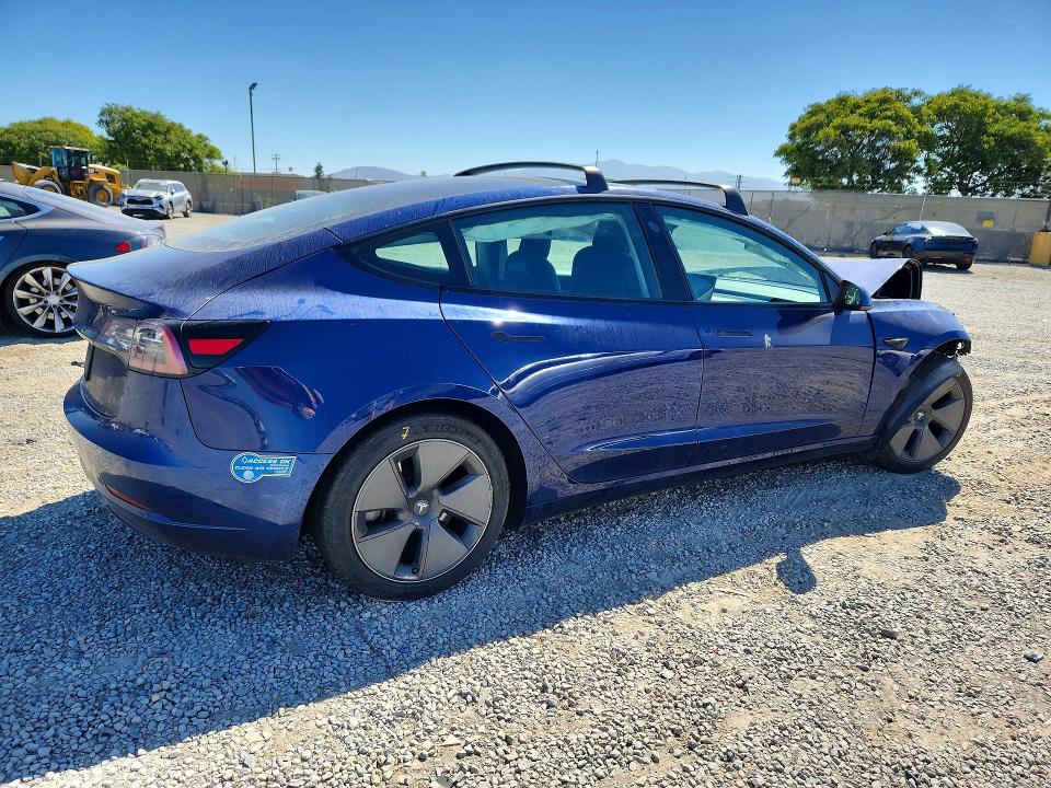 2021 Tesla Model 3 VIN 5YJ3E1EA4MF940170 COPART salvage auction — FRONT END, Ca - Salvage Certificate, sold $125 on 2026-07-21 (photo 3)