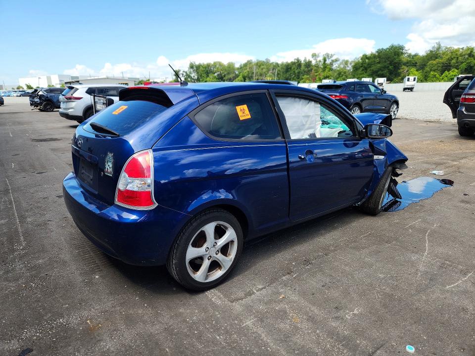 2007 Hyundai Accent VIN KMHCN36C87U048717 COPART salvage auction — FRONT END, FL - CERT OF TITLE SLVG REBUILDABLE, sold $350 on 2026-07-20 (photo 3)