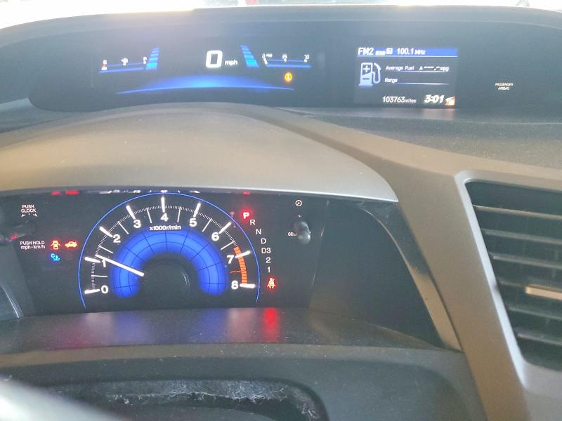 2012 Honda Civic VIN 2HGFB2F56CH594694 COPART salvage auction — REAR END, Ca - Salvage Certificate, sold $1,400 on 2026-07-23 (photo 9)
