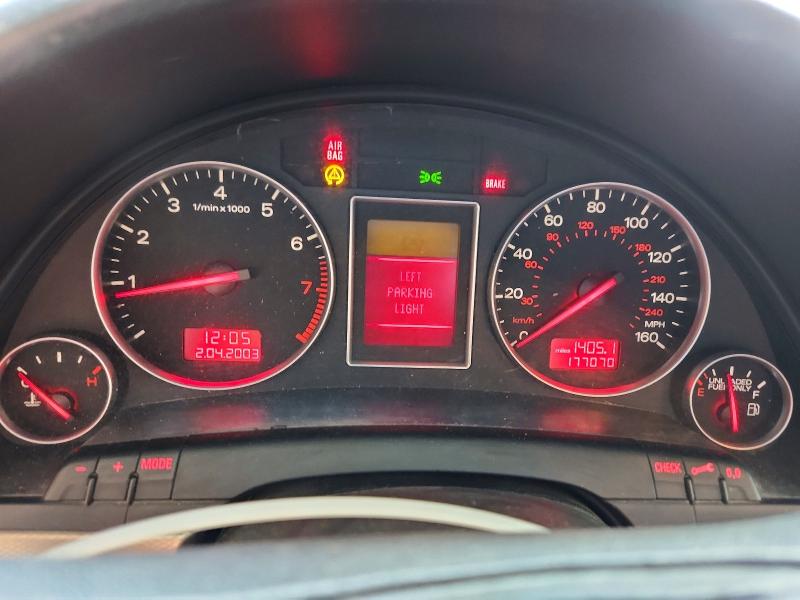2004 Audi A4 VIN WAULC68E54A107999 COPART salvage auction — FRONT END, Tx - Salvage Vehicle Title, sold $125 on 2026-07-31 (photo 9)